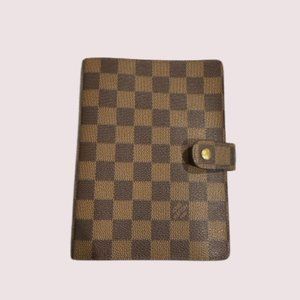 LOUIS VUITTON Medium Damier Ebene Medium Ring Agenda Cover EUC